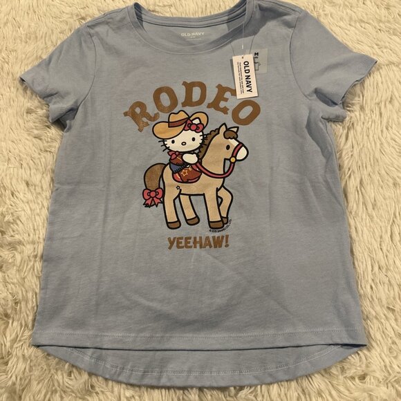 Old Navy girls Hello Kitty Tee NWT Yeehaw M 8 Rodeo 90s - Picture 1 of 7